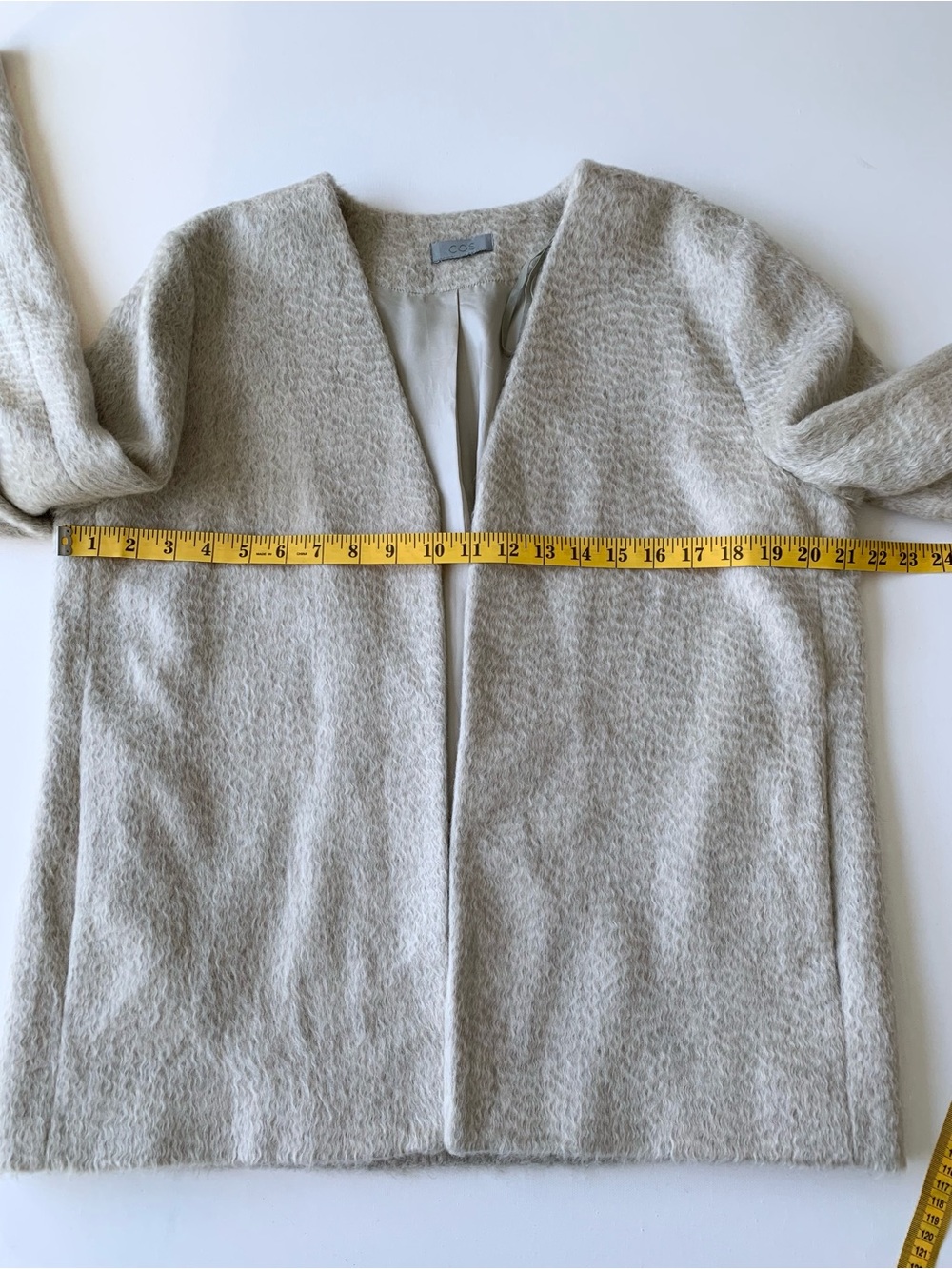 COS Open Front light gray blazer size M - Picture 3 of 5